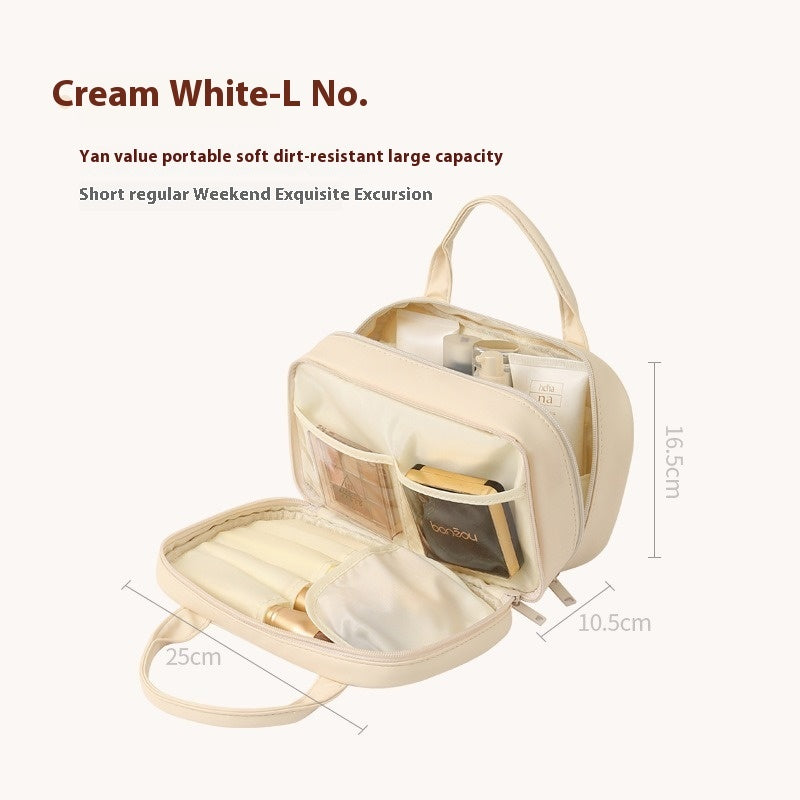 New Portable Cosmetic Bag With Handle Large Capacity Waterproof Make-up Toiletries Handbag Multifunctional Storage Travel Bag For Women 2668south