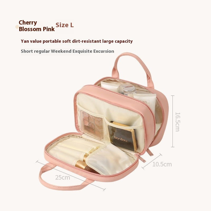 New Portable Cosmetic Bag With Handle Large Capacity Waterproof Make-up Toiletries Handbag Multifunctional Storage Travel Bag For Women 2668south