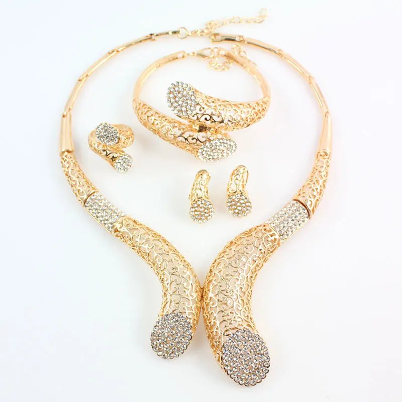 New Sale!! Dubai African Gold Color Necklace Earrings Costume Jewelry Sets Women Wedding Jewellery 2668south