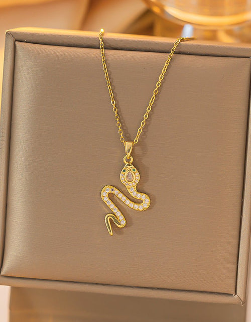 Load image into Gallery viewer, New Snake Necklace With Rhinestone Design Fashion Personality Creative Clavicle Chain Fall Winter Sweater Chain Women&#39;s Jewelry 2668south
