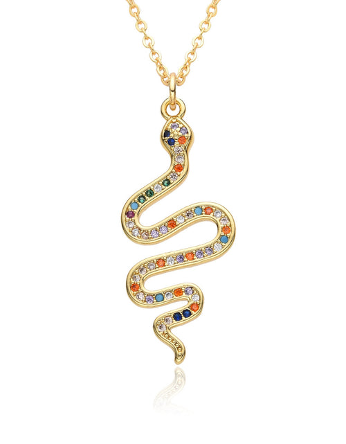 Load image into Gallery viewer, New Snake Necklace With Rhinestone Design Fashion Personality Creative Clavicle Chain Fall Winter Sweater Chain Women&#39;s Jewelry 2668south
