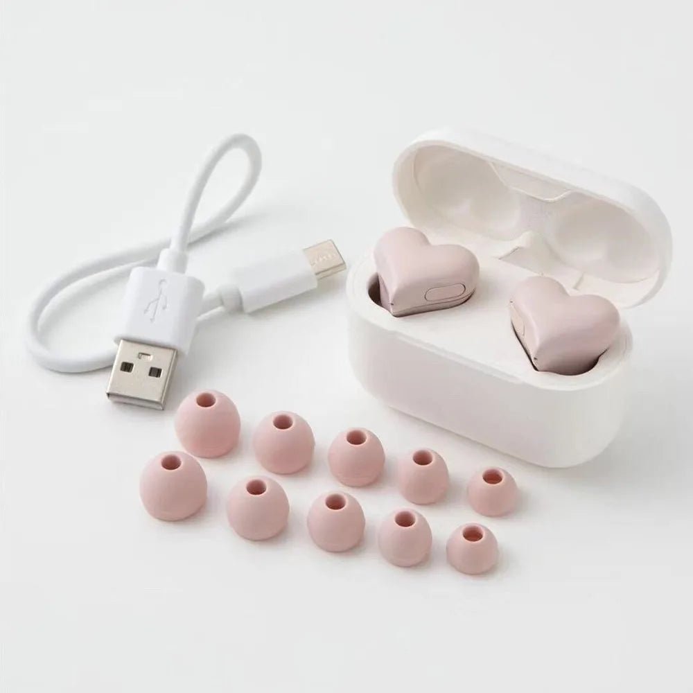 New Wireless Bluetooth Headphones Heart Shaped Earphones Woman Earphone High Quality Heart Earbuds Girl Gift 2668south