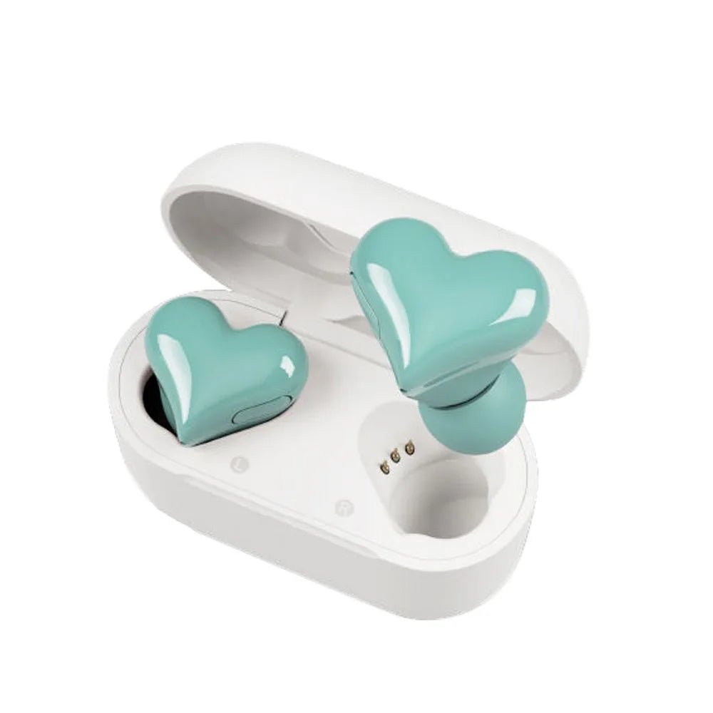 New Wireless Bluetooth Headphones Heart Shaped Earphones Woman Earphone High Quality Heart Earbuds Girl Gift 2668south