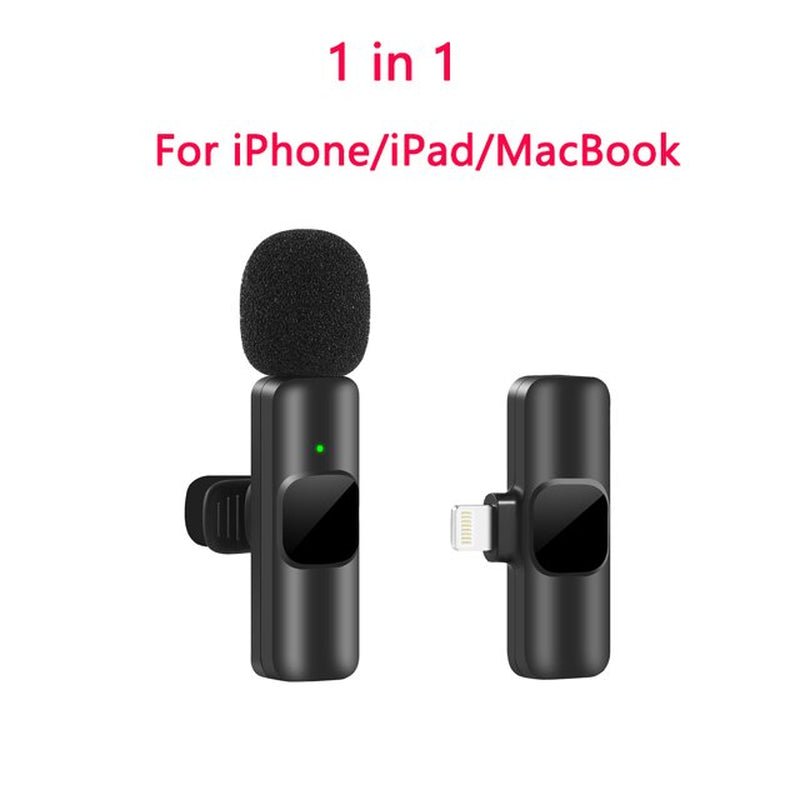 New Wireless Lavalier Microphone Portable Audio Video Recording Mini Mic for Iphone Android Live Broadcast Gaming Phone Mic 2668south