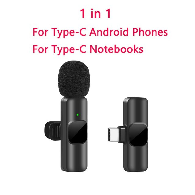 New Wireless Lavalier Microphone Portable Audio Video Recording Mini Mic for Iphone Android Live Broadcast Gaming Phone Mic 2668south