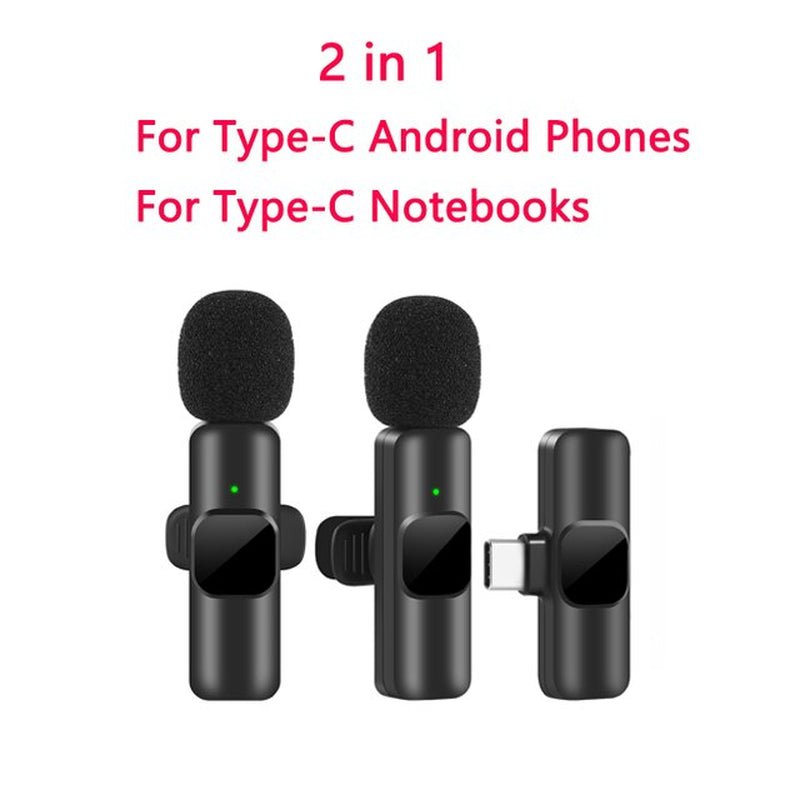 New Wireless Lavalier Microphone Portable Audio Video Recording Mini Mic for Iphone Android Live Broadcast Gaming Phone Mic 2668south