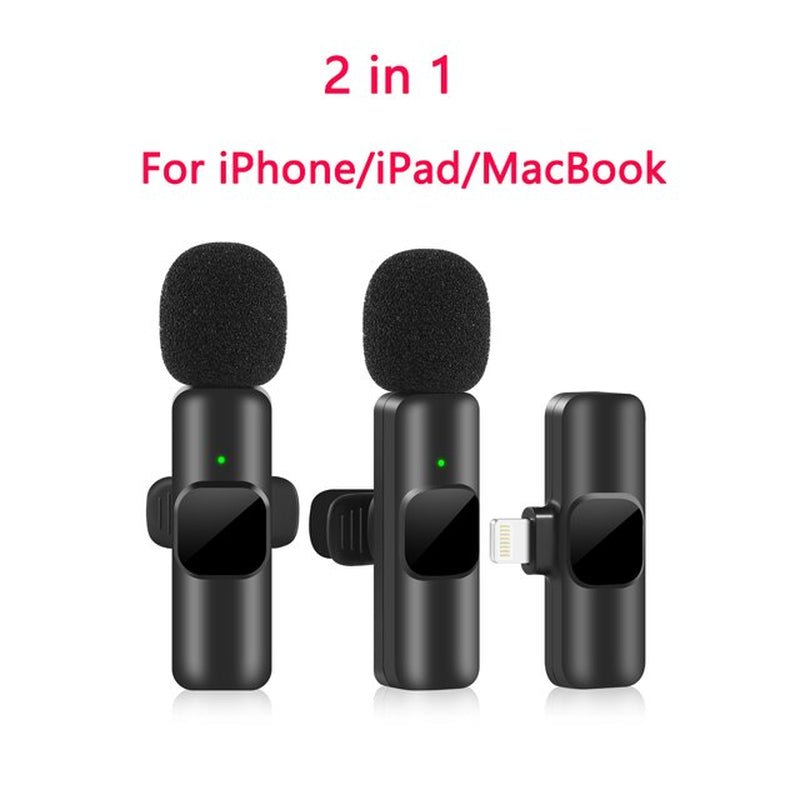 New Wireless Lavalier Microphone Portable Audio Video Recording Mini Mic for Iphone Android Live Broadcast Gaming Phone Mic 2668south