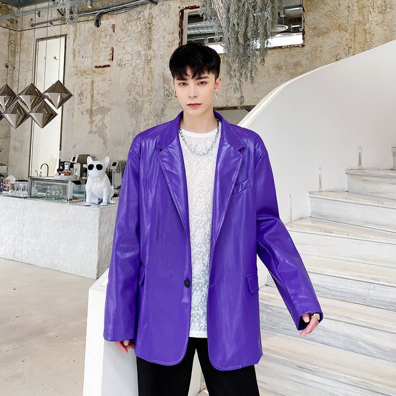 Niche Design Korean Style Personalized Purple Male Coat 2668south