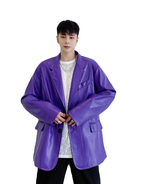 Load image into Gallery viewer, Niche Design Korean Style Personalized Purple Male Coat 2668south
