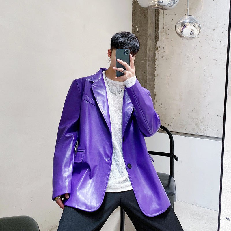 Niche Design Korean Style Personalized Purple Male Coat 2668south