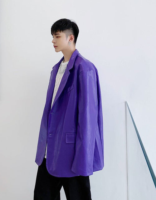 Load image into Gallery viewer, Niche Design Korean Style Personalized Purple Male Coat 2668south
