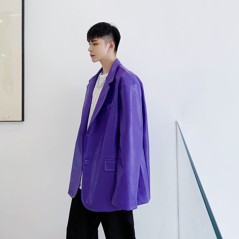 Niche Design Korean Style Personalized Purple Male Coat 2668south