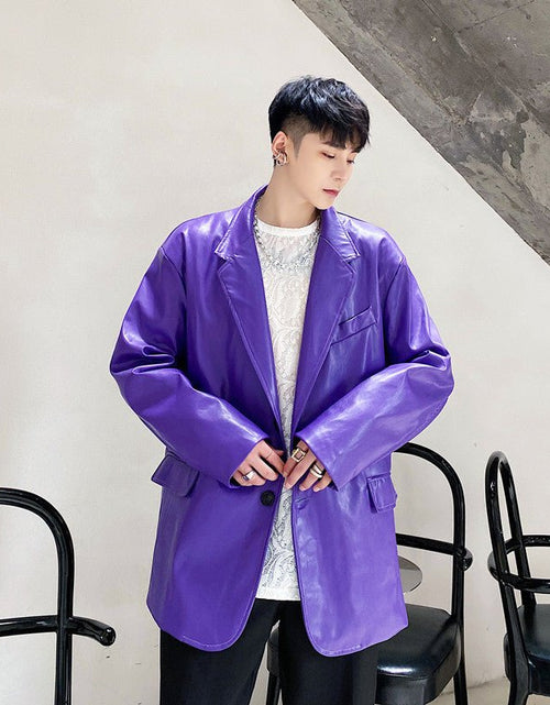 Load image into Gallery viewer, Niche Design Korean Style Personalized Purple Male Coat 2668south
