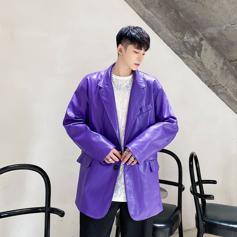 Niche Design Korean Style Personalized Purple Male Coat 2668south