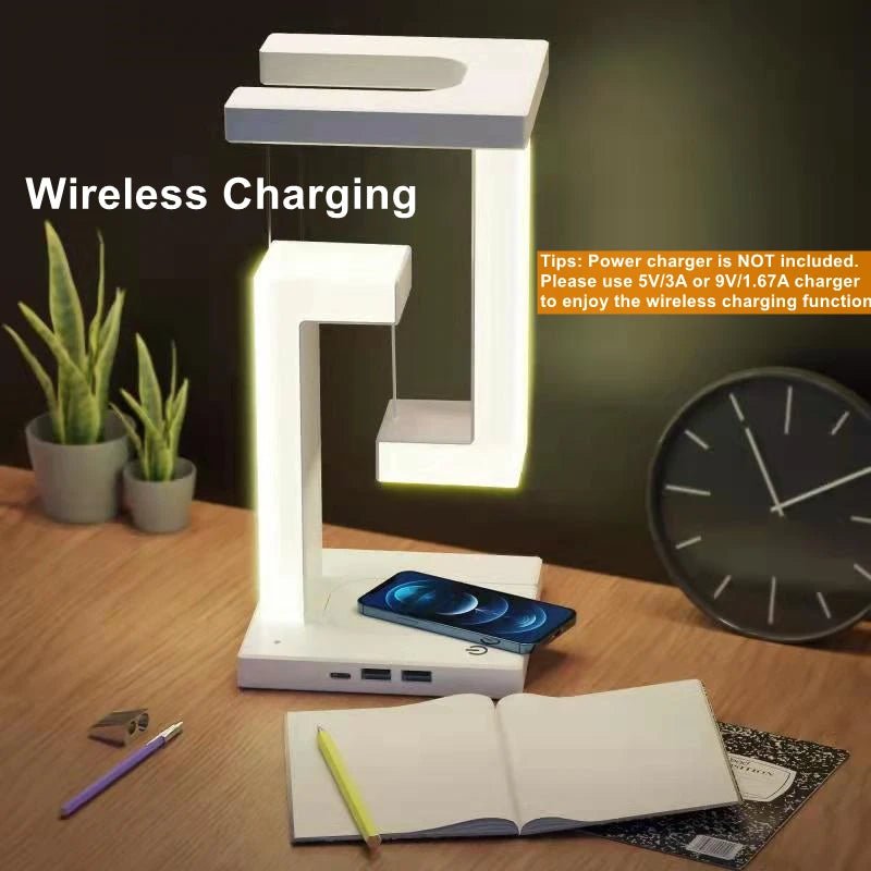 Novelty Floating Lamp with 10 W Detachable Wireless Charger Decorative Light for Bedroom/Office 2668south