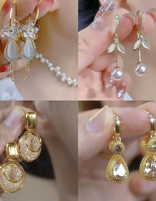 Load image into Gallery viewer, Opal Fishtail Pearl Tassel Earrings Women 2668south
