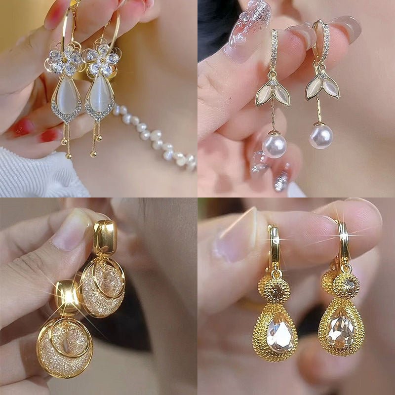 Opal Fishtail Pearl Tassel Earrings Women 2668south