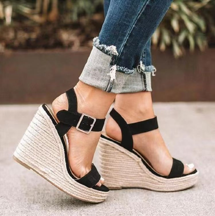 Open Toe High Heel Wedge Sandals 2668south