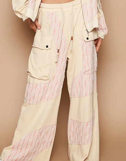 Load image into Gallery viewer, POL Crochet Contrast Drawstring Wide Leg Pants 2668south
