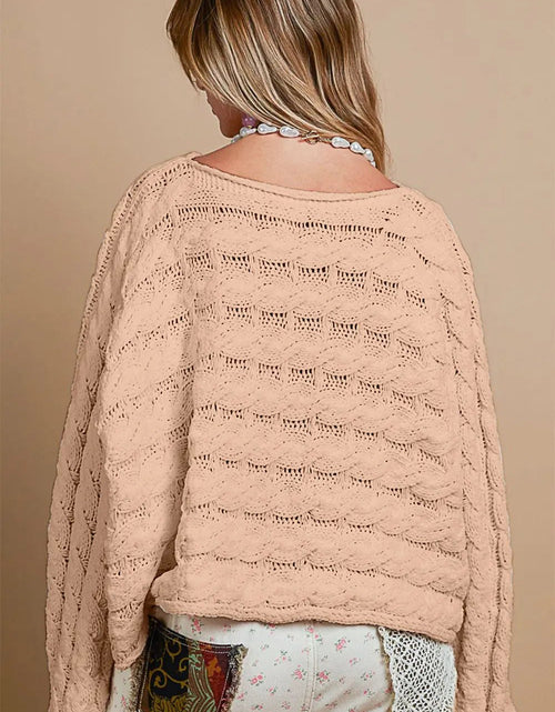 Load image into Gallery viewer, POL Round Neck Cable Knit Cropped Sweater 2668south
