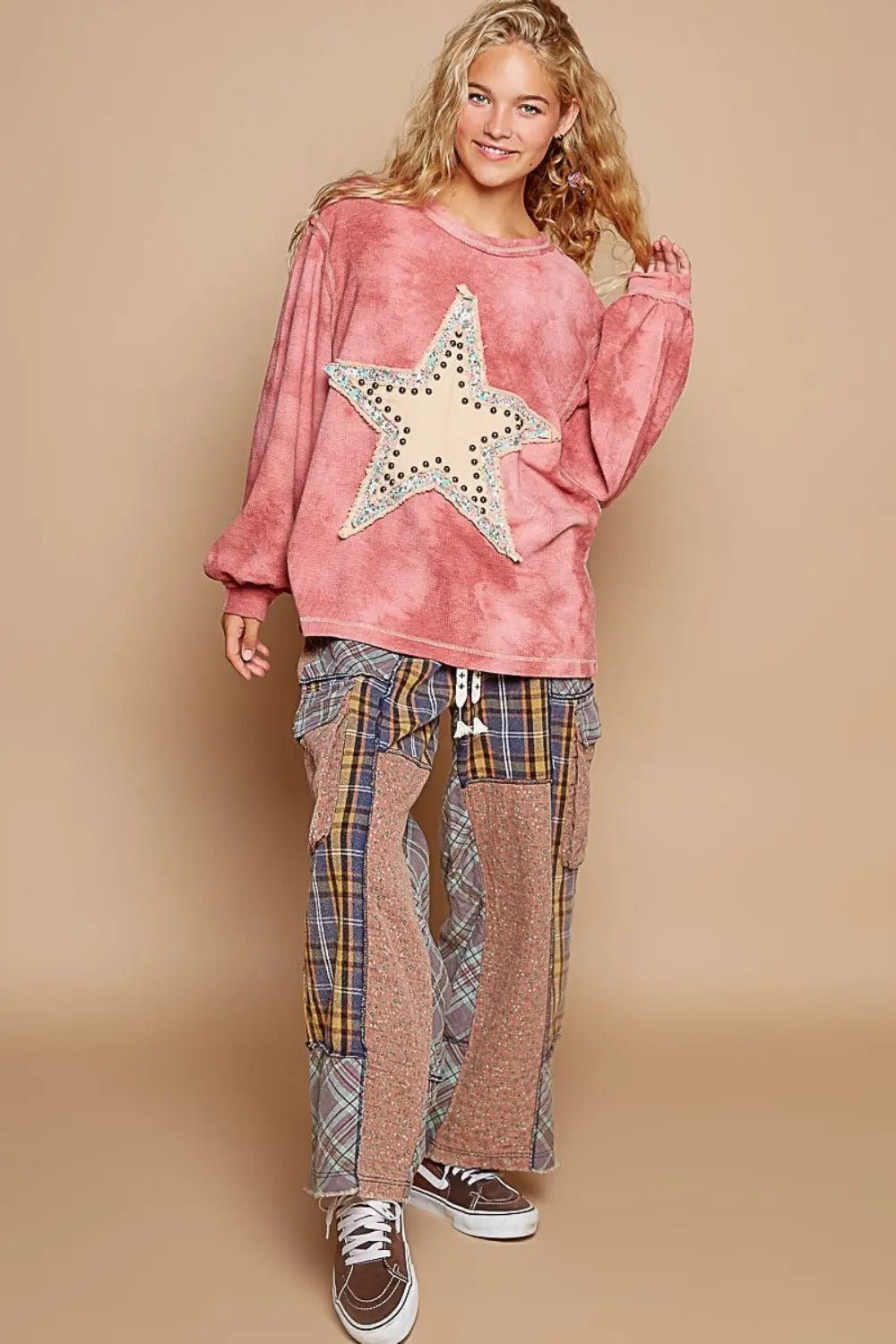 POL Washed Star Patch With Studded Top 2668south