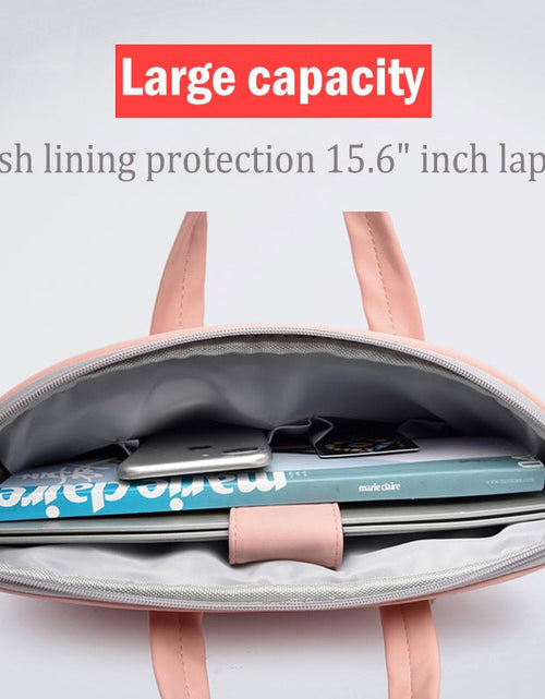 Load image into Gallery viewer, PU Leather Women Laptop Bag Notebook Carrying Case Briefcase For Macbook Air 13.3 14 15.6 Inch Men Handbags Shoulder Mouse Bag 2668south
