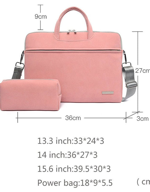 Load image into Gallery viewer, PU Leather Women Laptop Bag Notebook Carrying Case Briefcase For Macbook Air 13.3 14 15.6 Inch Men Handbags Shoulder Mouse Bag 2668south
