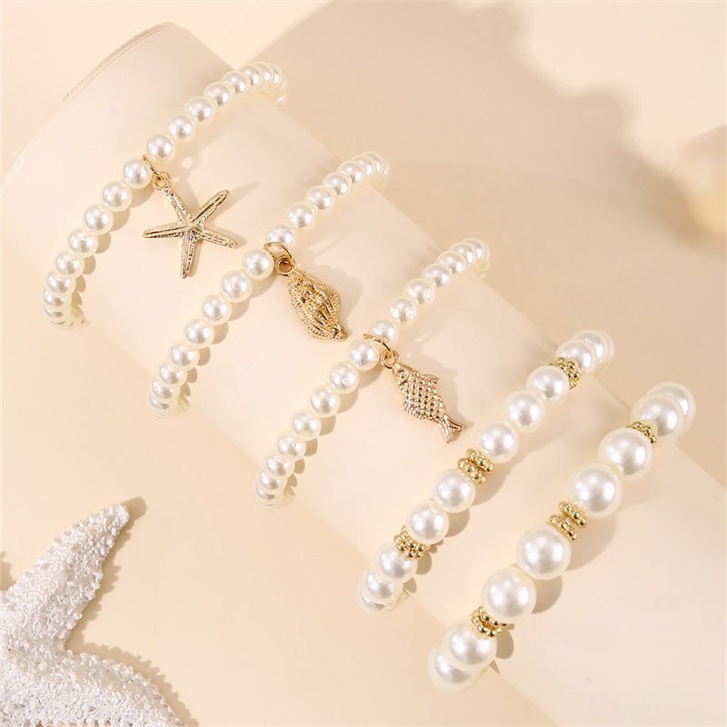 Pearl Bracelet Starfish Ocean Style Alloy Bracelet 2668south