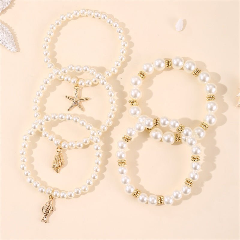 Pearl Bracelet Starfish Ocean Style Alloy Bracelet 2668south