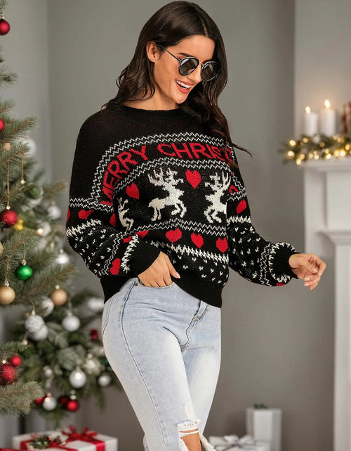 Load image into Gallery viewer, Perfee Christmas Element Round Neck Sweater 2668south
