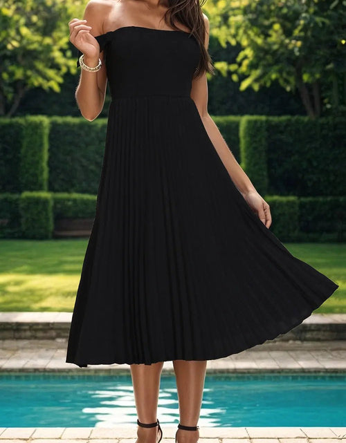 Load image into Gallery viewer, Perfee Pleated Off-Shoulder Midi Dress 2668south
