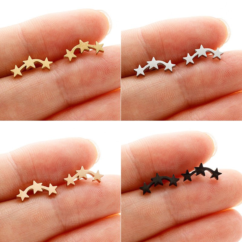 Personalized Mini Star Ear Studs Ins Geometric Five-pointed Star 2668south