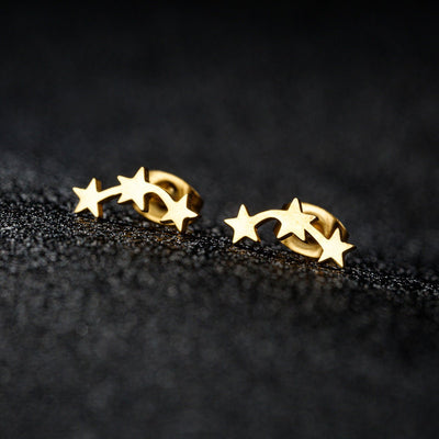 Personalized Mini Star Ear Studs Ins Geometric Five-pointed Star 2668south