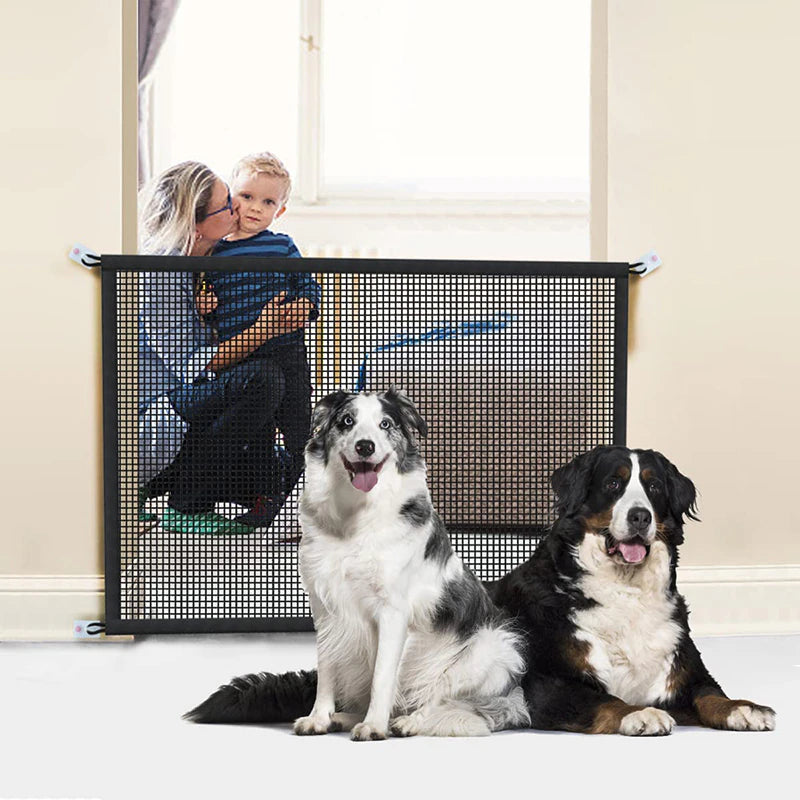 Pet Dog Barrier Fences with 4Pcs Hook Pet Isolated Network Stairs Gate New Folding Breathable Mesh Playpen for Dog Safety Fence 2668south