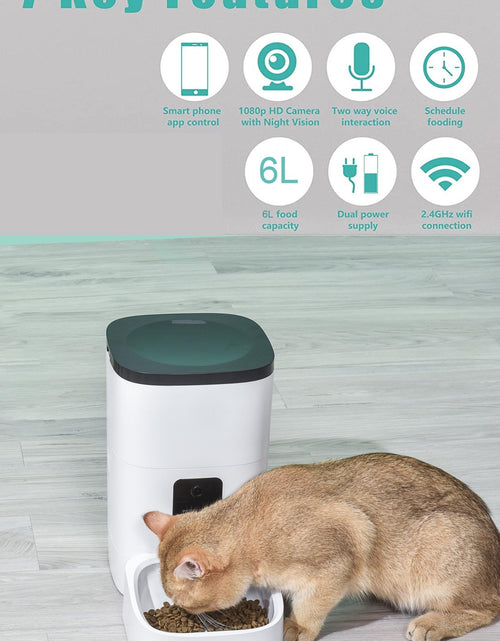 Load image into Gallery viewer, Pet Feeder,6L Automatic Pet Feeder for Cats and Dogs,1080P Camera,App Control,Voice Recorder,Timed Feeder for Schedule Feeding, Dual Power Supply,Wifi Pet Food Dispenser with App Control 2668south
