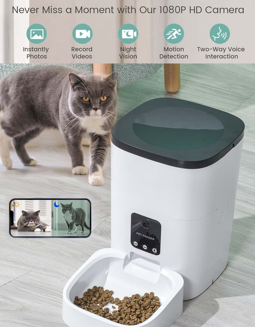 Load image into Gallery viewer, Pet Feeder,6L Automatic Pet Feeder for Cats and Dogs,1080P Camera,App Control,Voice Recorder,Timed Feeder for Schedule Feeding, Dual Power Supply,Wifi Pet Food Dispenser with App Control 2668south
