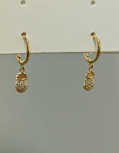 Load image into Gallery viewer, Pineapple Micro Rhinestone Eardrops Ear Clip Female All-match Fashion Earrings 2668south
