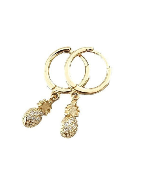 Load image into Gallery viewer, Pineapple Micro Rhinestone Eardrops Ear Clip Female All-match Fashion Earrings 2668south
