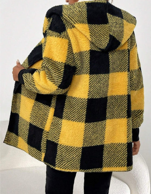 Load image into Gallery viewer, Plaid Long Sleeve Hooded Coat 2668south
