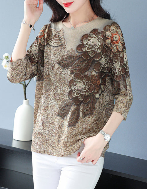 Load image into Gallery viewer, Plus Size Blouse For Middle-aged Women Knitwear 2668south
