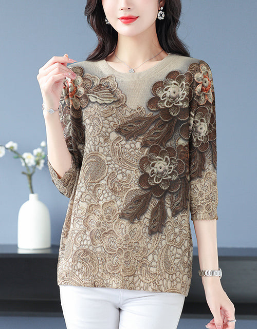 Load image into Gallery viewer, Plus Size Blouse For Middle-aged Women Knitwear 2668south
