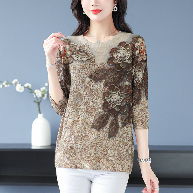 Plus Size Blouse For Middle-aged Women Knitwear 2668south