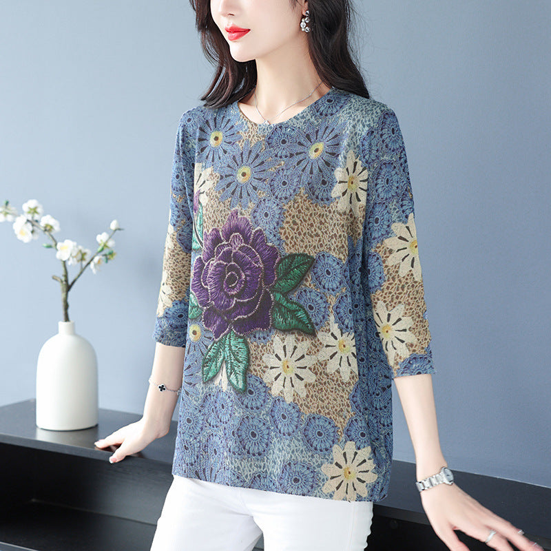 Plus Size Blouse For Middle-aged Women Knitwear 2668south