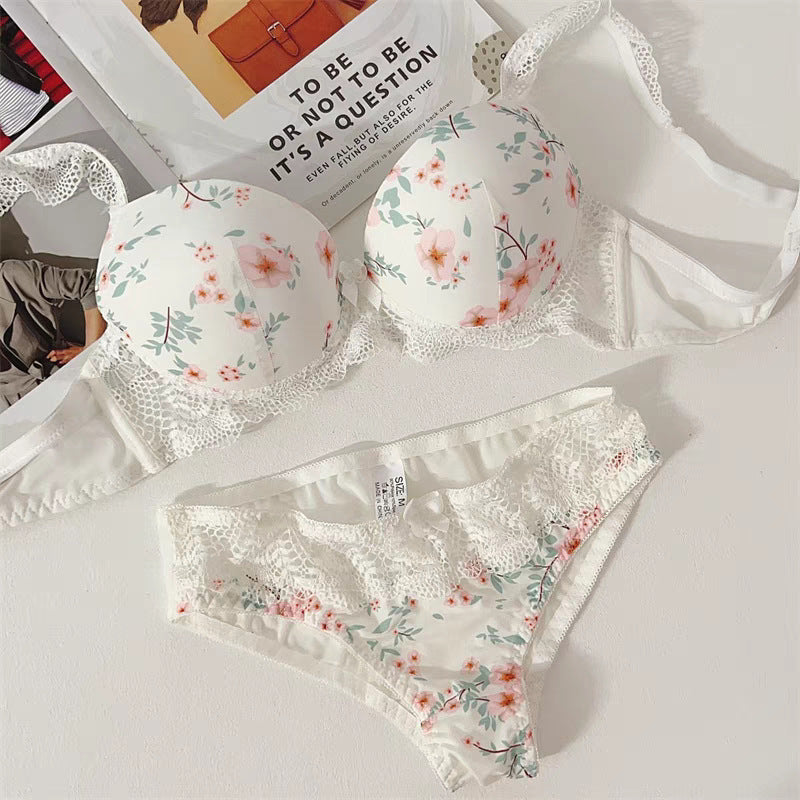 Plus Size Traceless Printed Underwear Women's Big Chest And Small Breast Holding 2668south