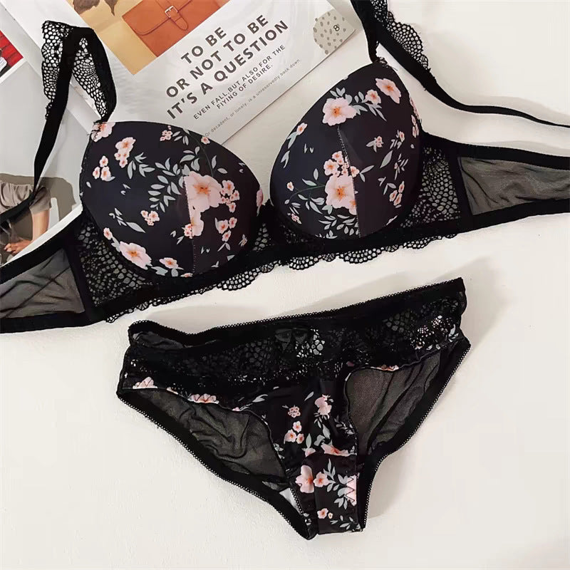 Plus Size Traceless Printed Underwear Women's Big Chest And Small Breast Holding 2668south