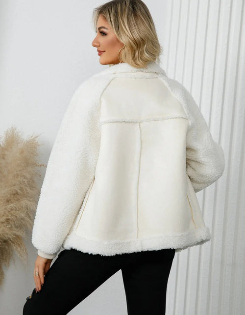 Load image into Gallery viewer, Pocketed Sherpa Zip Up Long Sleeve Jacket 2668south
