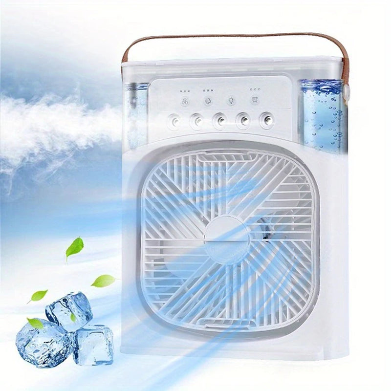 Portable Air Conditioner Fan Household Small Air Cooler Humidifier Hydrocooling Fan Portable Air Adjustment for Office 3 Speed 2668south