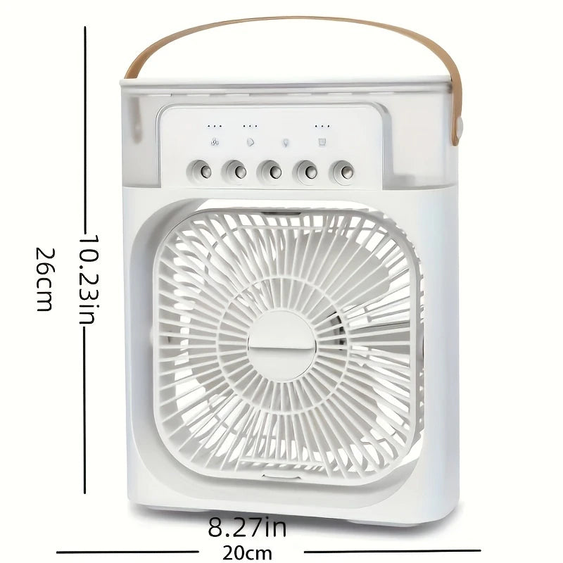 Portable Air Conditioner Fan Household Small Air Cooler Humidifier Hydrocooling Fan Portable Air Adjustment for Office 3 Speed 2668south