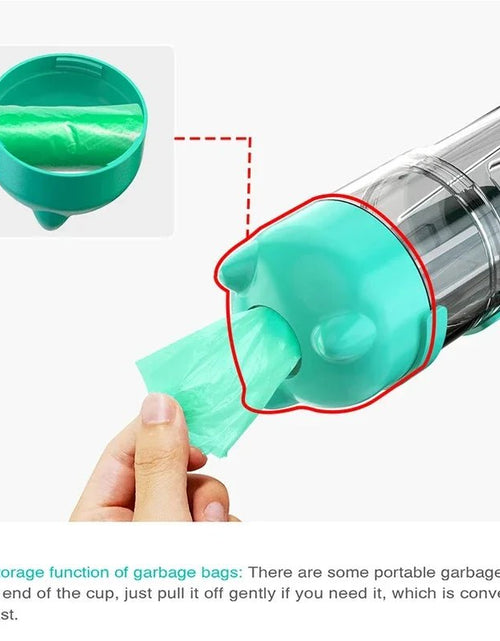 Load image into Gallery viewer, Portable Cat and Dog Water Bottle, Food Feeder, Drinking Fountain, 3 in 1 Poop Dispenser, Leak Proof, 2668south
