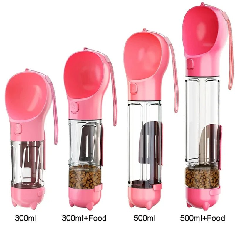 Portable Cat and Dog Water Bottle, Food Feeder, Drinking Fountain, 3 in 1 Poop Dispenser, Leak Proof, 2668south